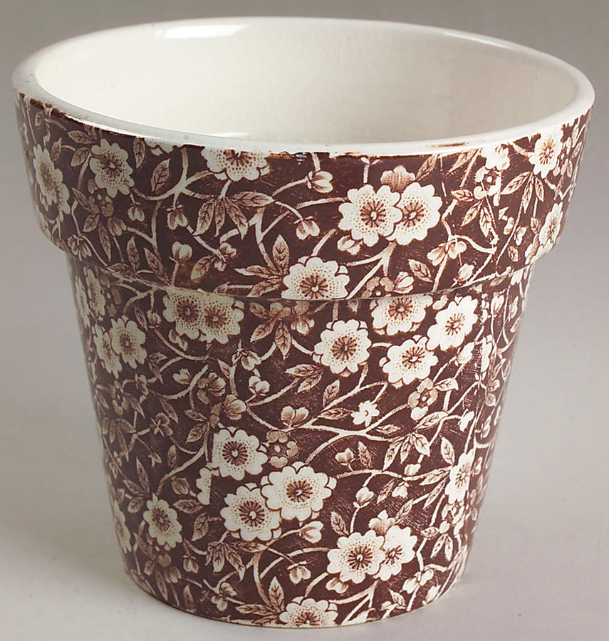 Calico Brown 4" Flower Pot by Staffordshire-1