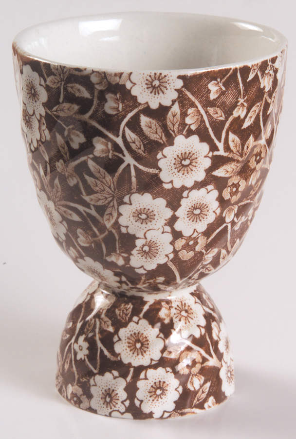 Calico Brown Double Egg Cup by Staffordshire-1
