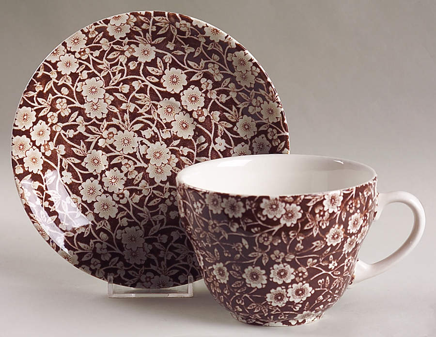Calico Brown Jumbo Cup & Saucer Set by Staffordshire-1
