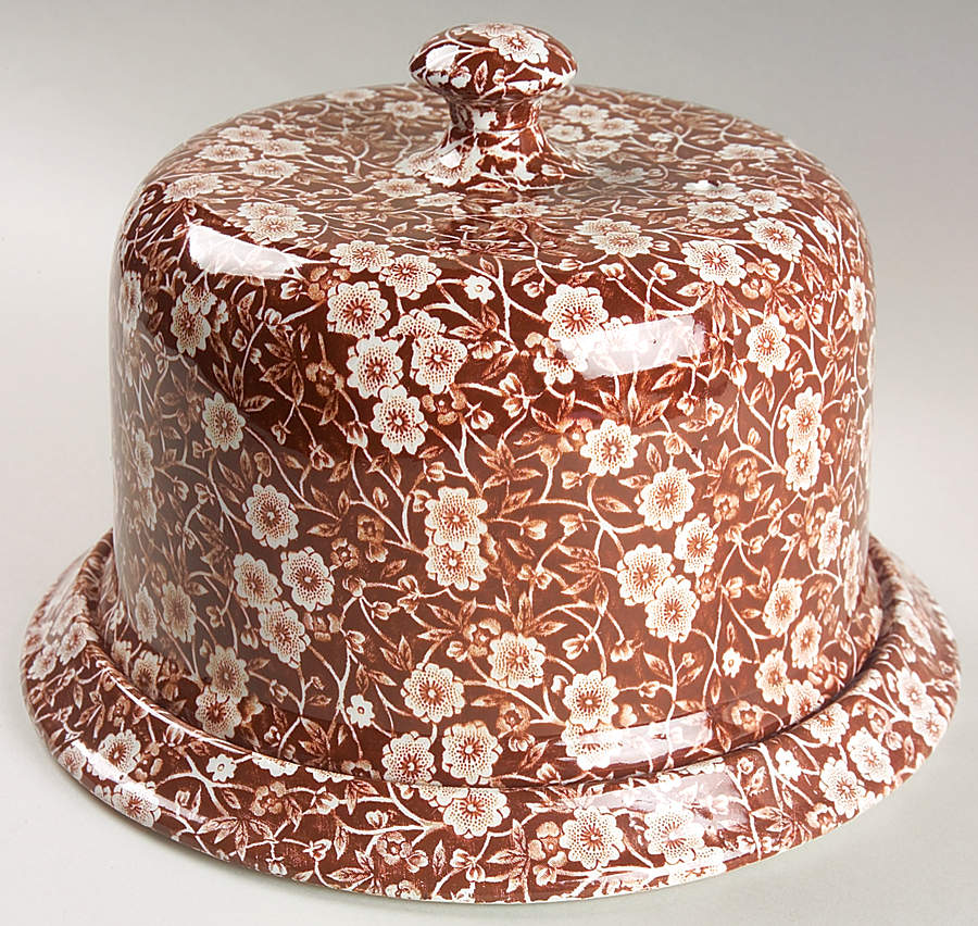 Calico Brown Round Cheese Dish & Lid by Staffordshire-1
