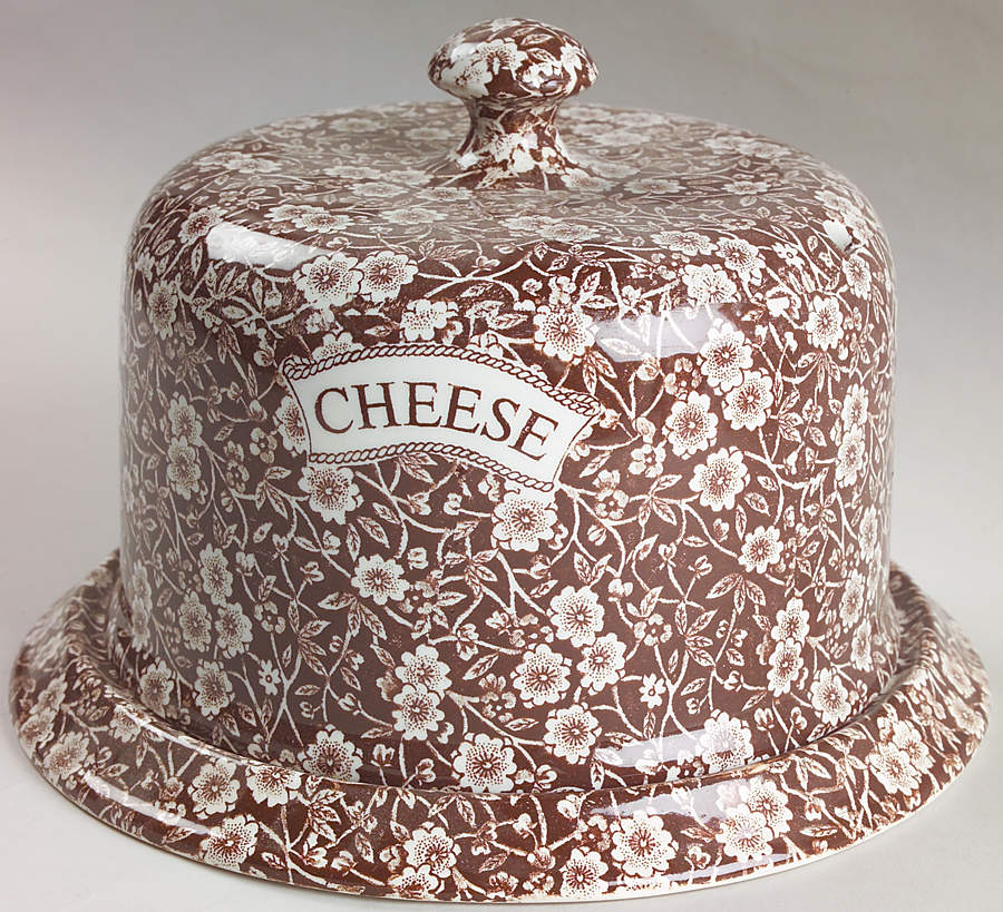 Calico Brown Round Cheese Dish & Lid by Staffordshire-1