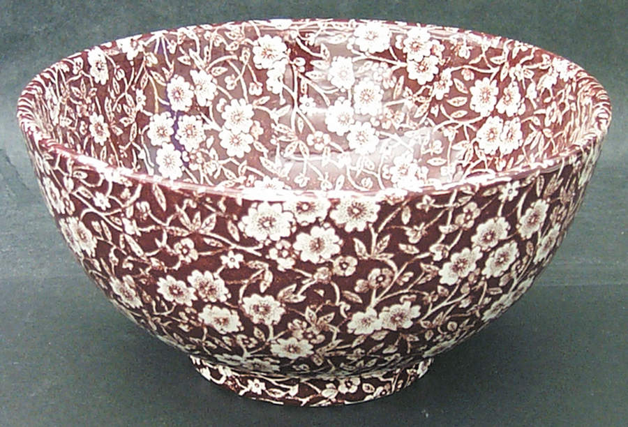 Calico Brown 8" Chinese Bowl by Staffordshire-1