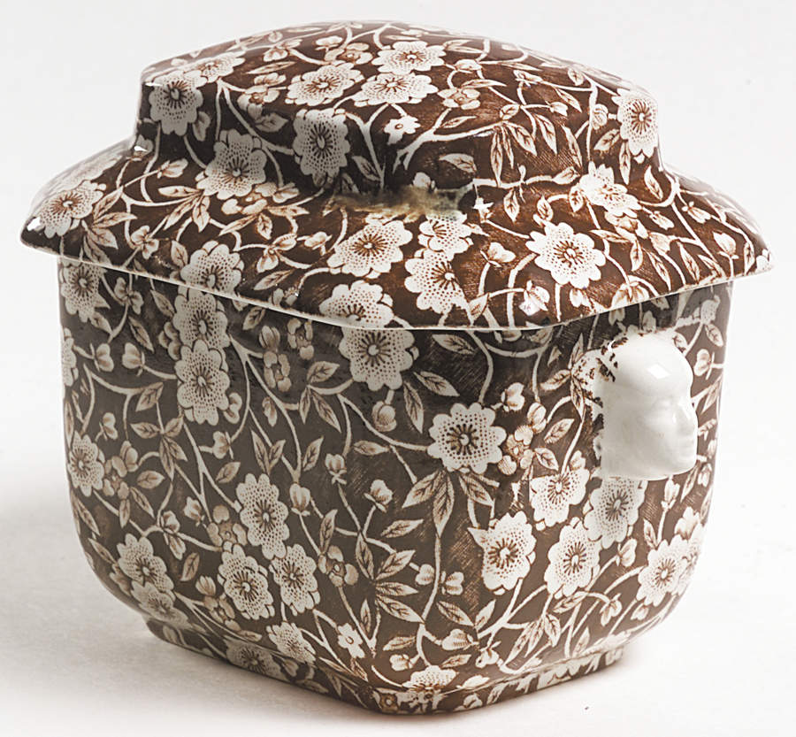 Calico Brown Candy Box & Lid by Staffordshire-1