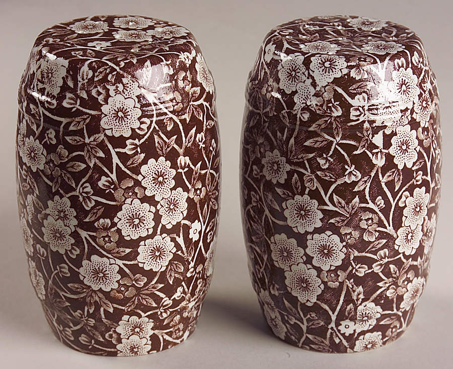 Calico Brown Salt & Pepper Set by Staffordshire-1