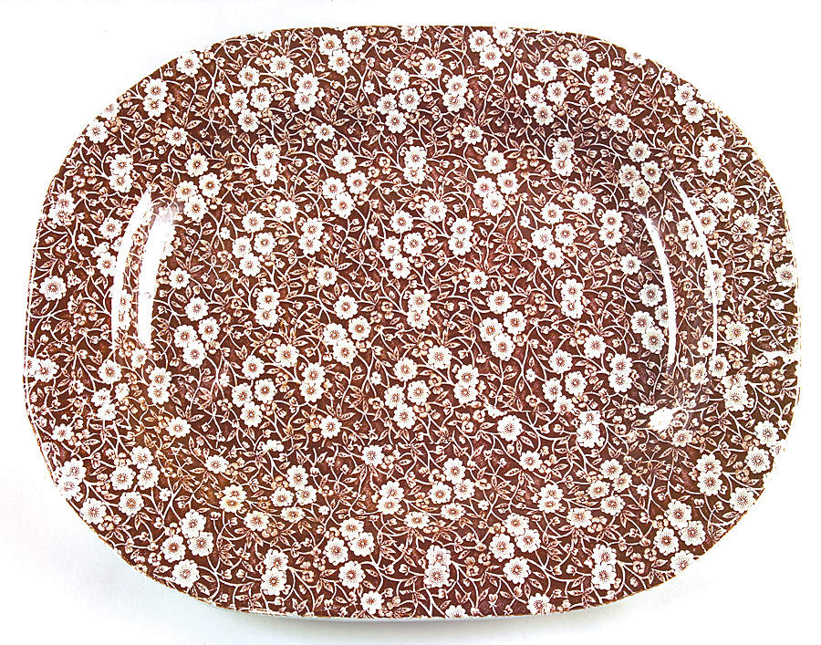Calico Brown 17" Oval Serving Platter by Staffordshire-1