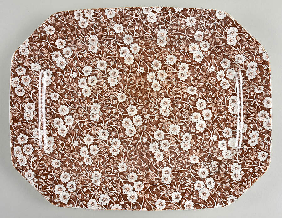 Calico Brown 13" Oval Serving Platter by Staffordshire-1