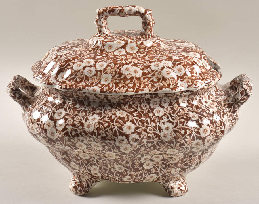 Calico Brown Oval Tureen & Lid by Staffordshire-1