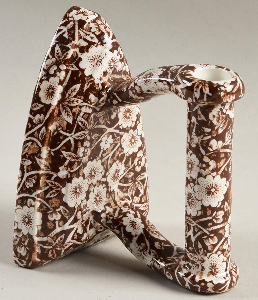 Calico Brown Figural Candlestick by Staffordshire-1