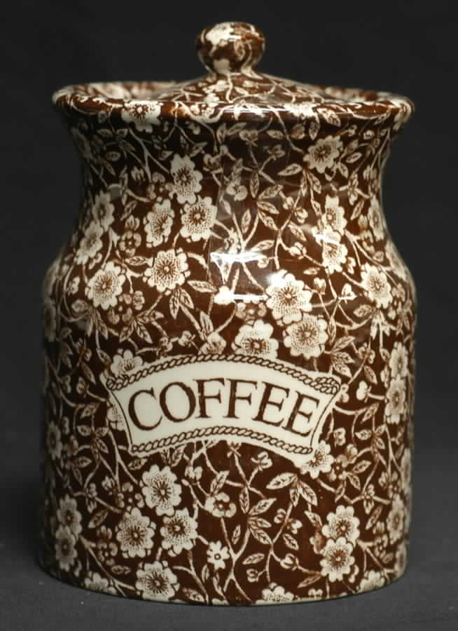 Calico Brown Coffee Canister & Lid by Staffordshire-1