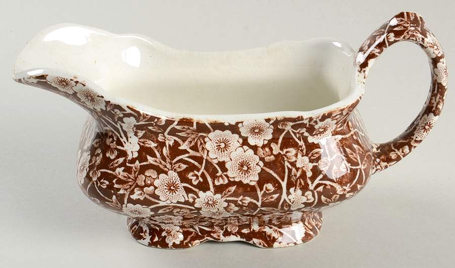 Calico Brown Gravy Boat by Staffordshire-1