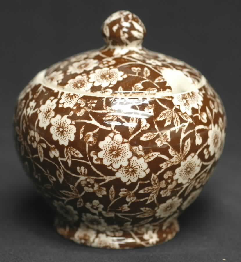 Calico Brown Sugar Bowl & Lid by Staffordshire-1