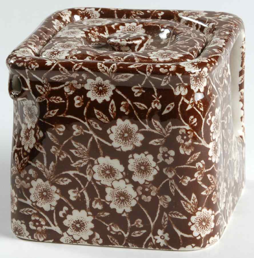 Calico Brown Cube Teapot & Lid by Staffordshire-1