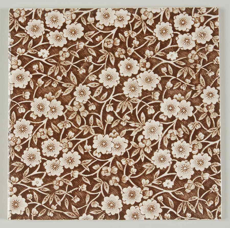 Calico Brown Tea Tile by Staffordshire-1
