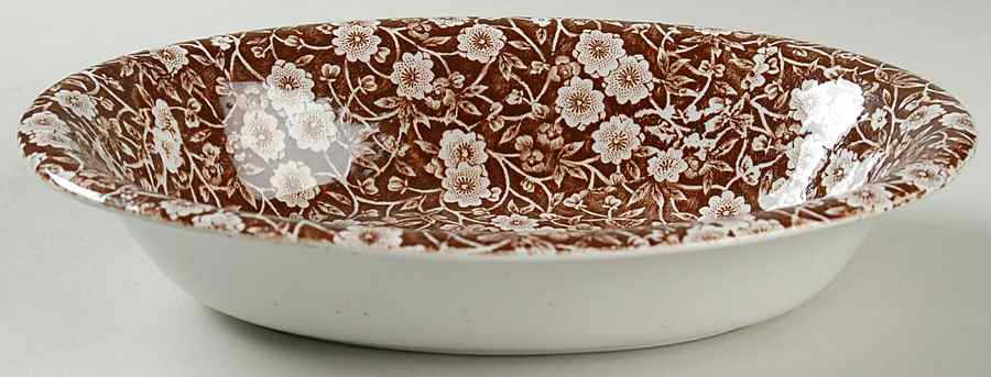 Calico Brown 9" Oval Vegetable Bowl by Staffordshire-1