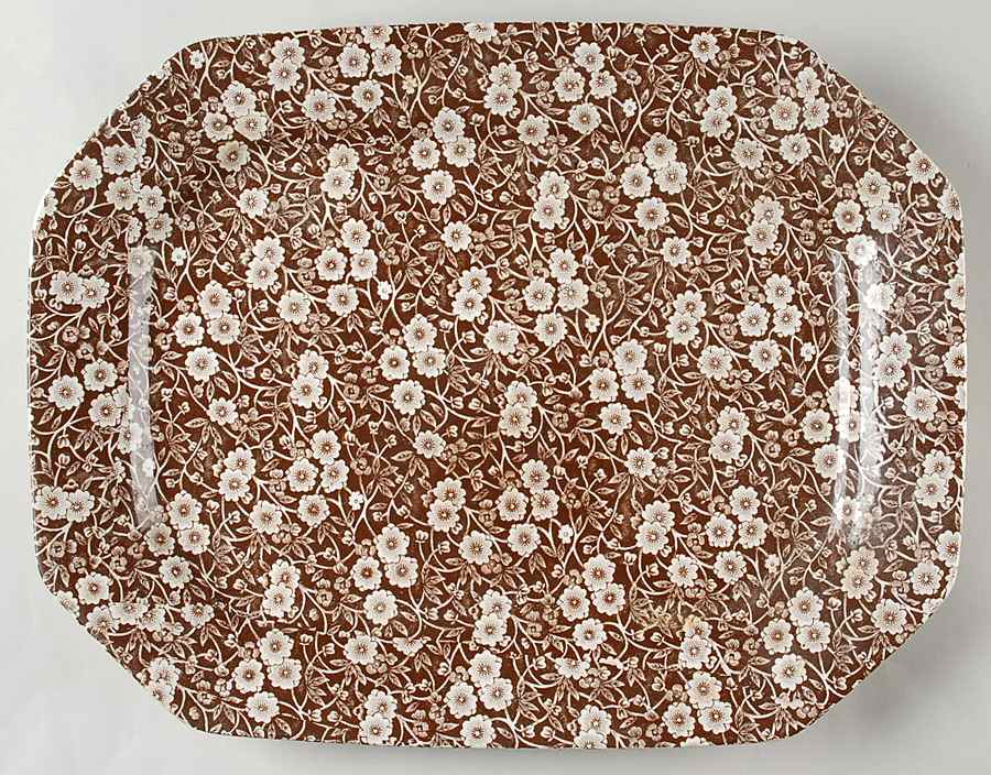 Calico Brown 15" Oval Serving Platter by Staffordshire-1