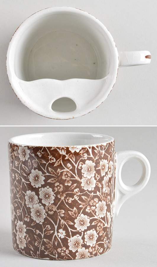 Calico Brown Mustache Cup/Mug by Staffordshire-1