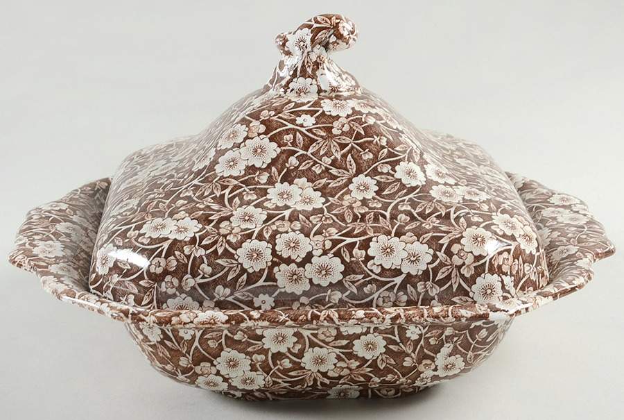 Calico Brown Square Covered Vegetable by Staffordshire-1