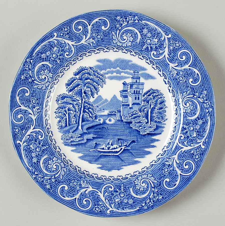 Canterbury Blue Bread & Butter Plate by Staffordshire-1