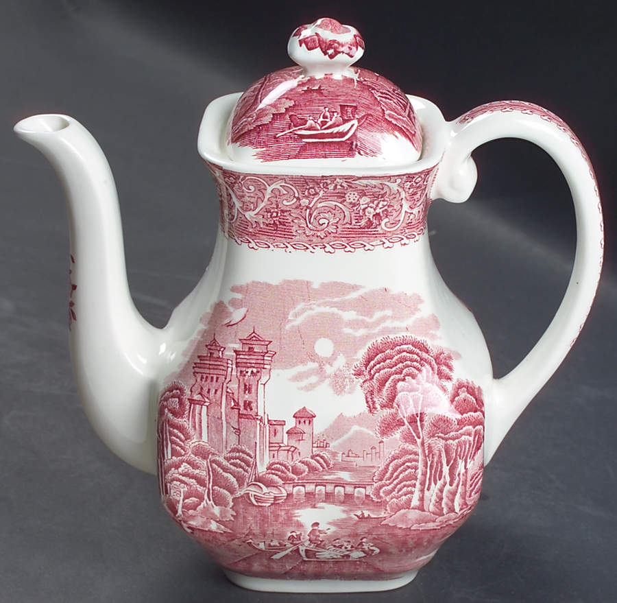 Canterbury Red Coffee Pot & Lid by Staffordshire-1