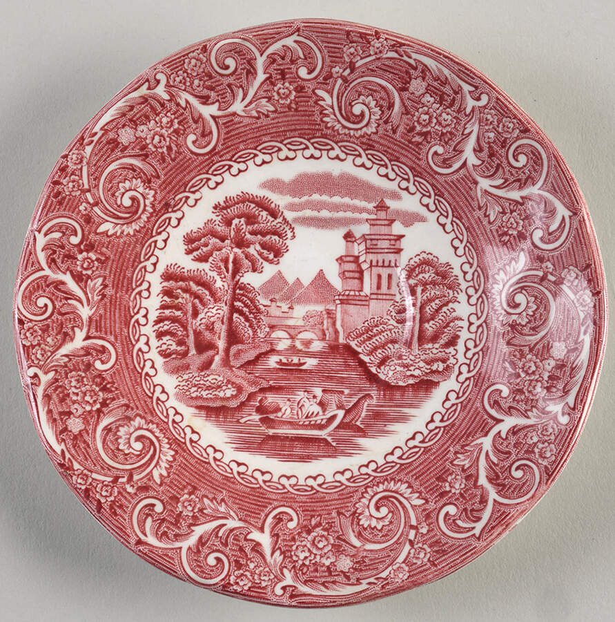 Canterbury Red Saucer by Staffordshire-1