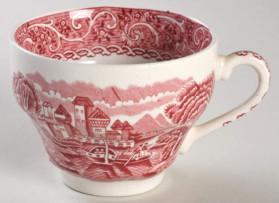 Canterbury Red Flat Cup by Staffordshire-1
