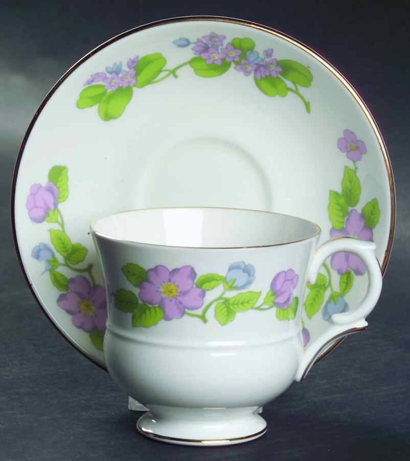 Country Garden Footed Cup & Saucer Set by Staffordshire-1