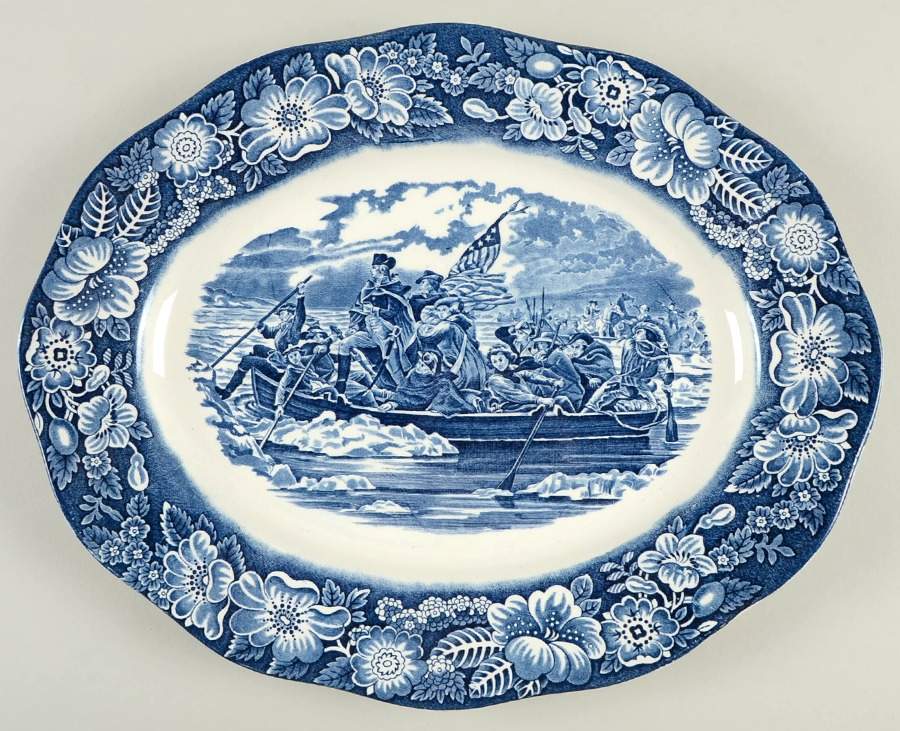 Liberty Blue 14" Oval Serving Platter by Staffordshire-1