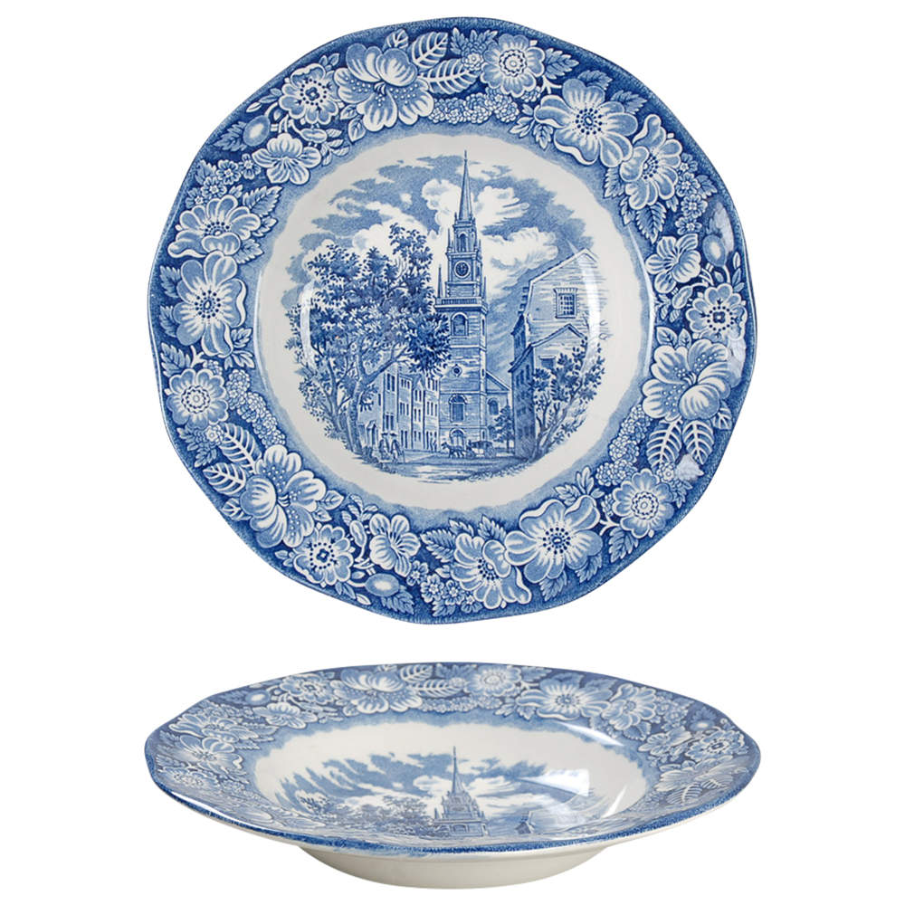 Liberty Blue Rim Soup Bowl by Staffordshire-1