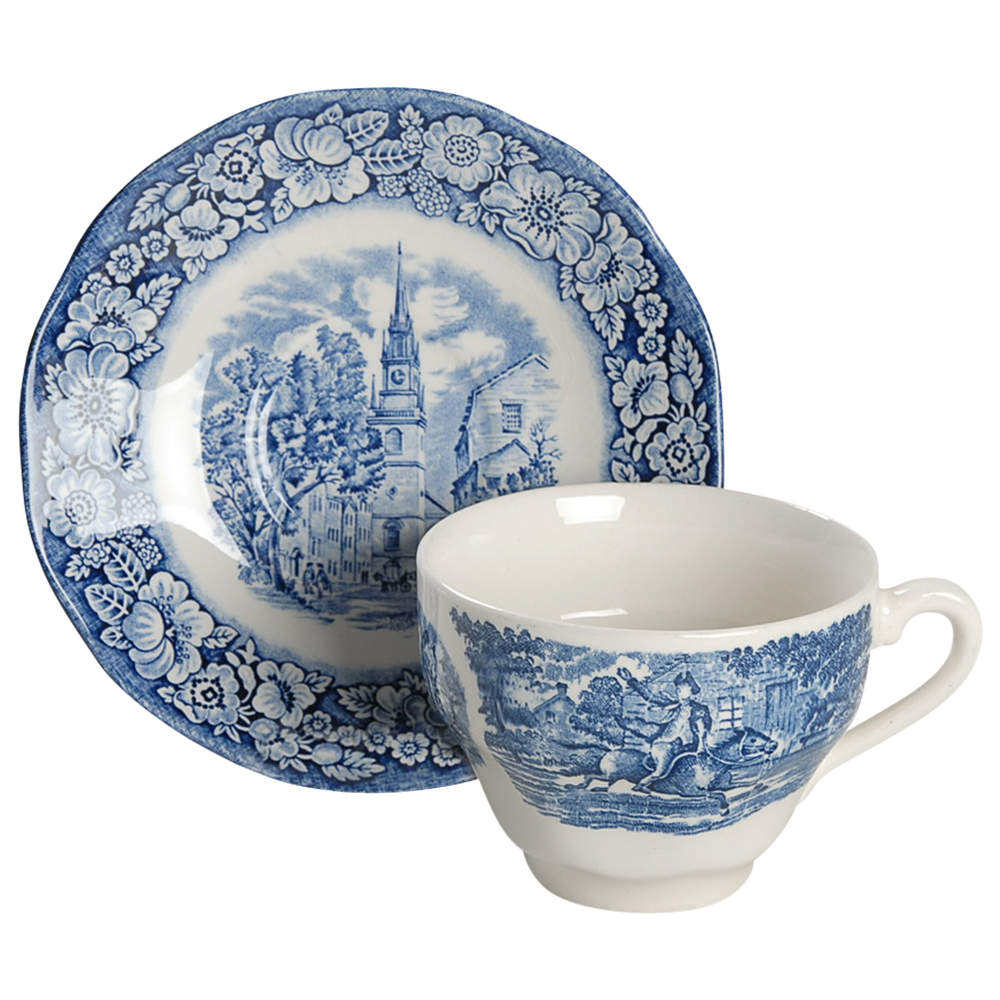 Liberty Blue Flat Cup & Saucer Set by Staffordshire-1