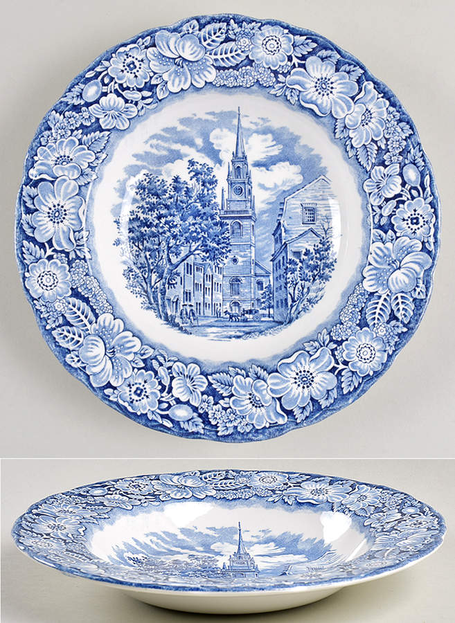 Liberty Blue Rim Soup Bowl by Staffordshire-1