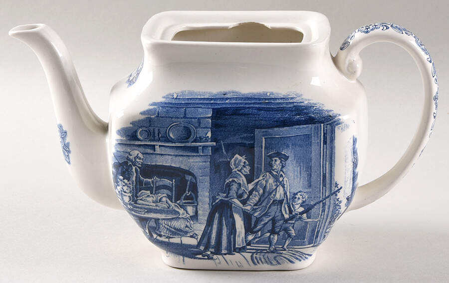 Liberty Blue Teapot No Lid by Staffordshire-1