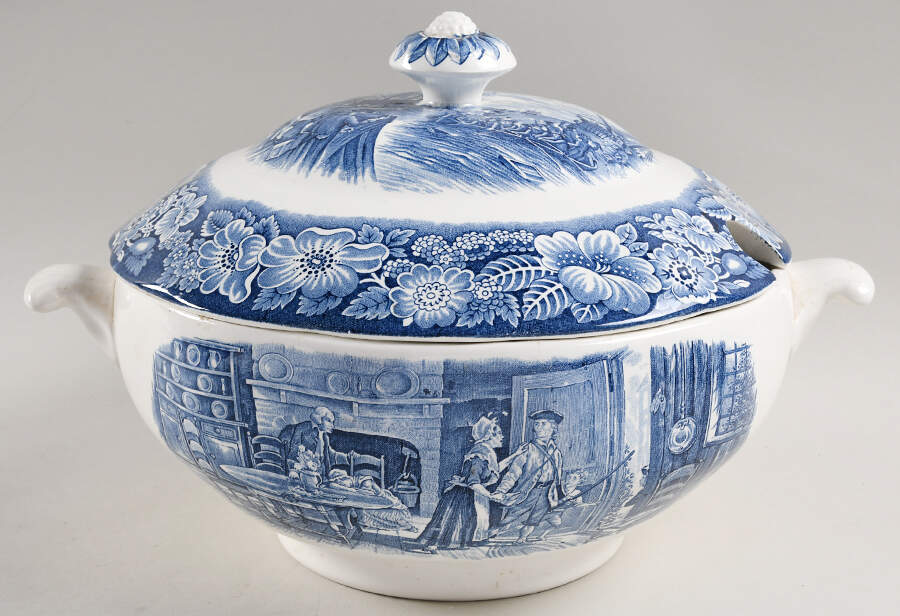 Liberty Blue Tureen &  Lid by Staffordshire-1