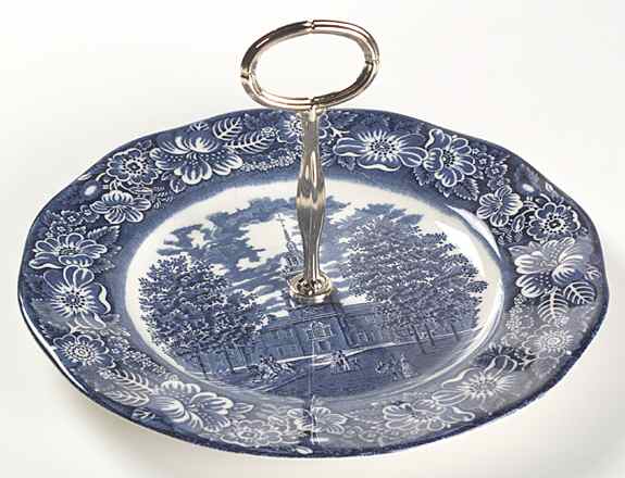 Liberty Blue Round Serving Plate with Center Handle (Dp) Hc by Staffordshire-1