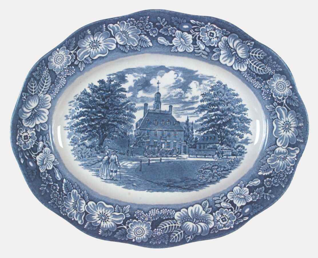 Liberty Blue 12" Oval Serving Platter by Staffordshire-1