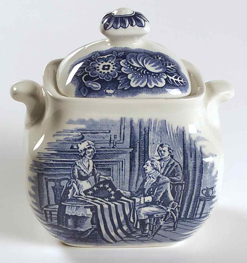 Liberty Blue Sugar Bowl & Lid by Staffordshire-1