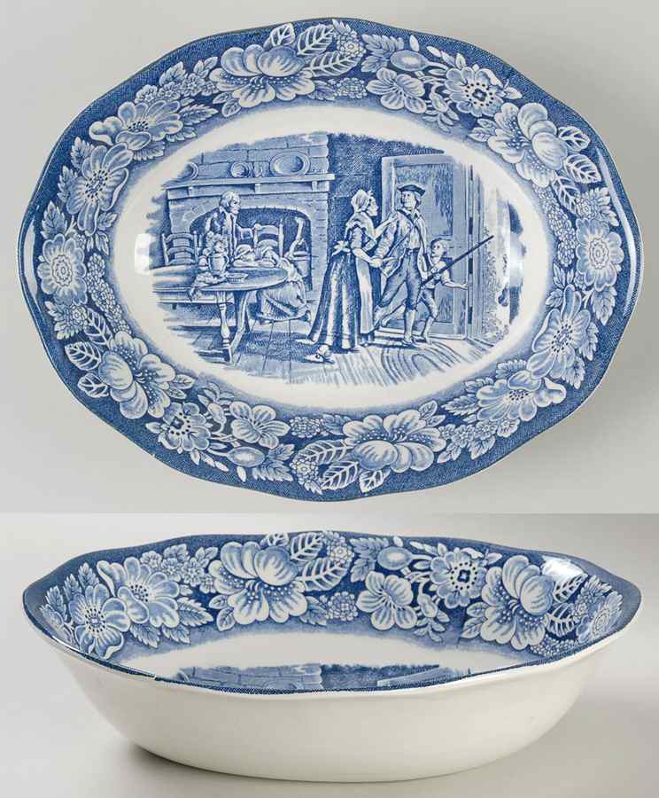Liberty Blue 9" Oval Vegetable Bowl by Staffordshire-1