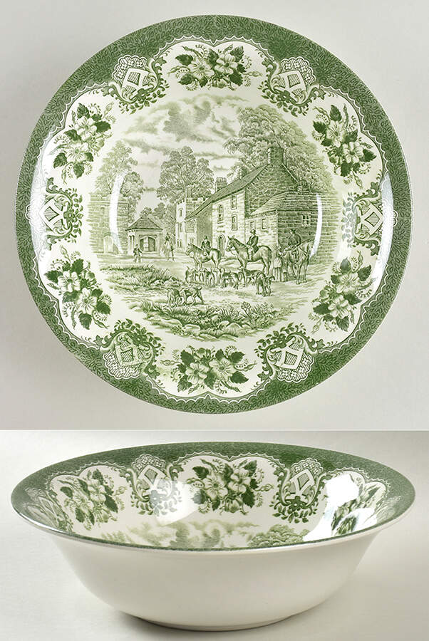 Old Inns Series Green 8" Round Vegetable Bowl by Staffordshire-1
