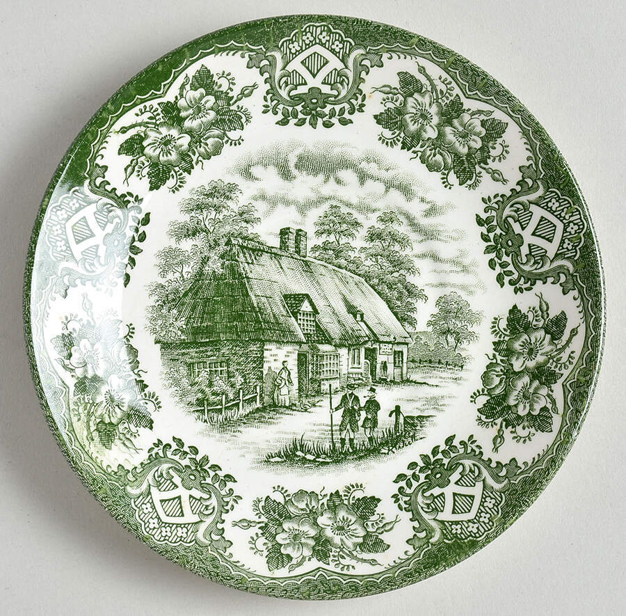 Old Inns Series Green Saucer by Staffordshire-1