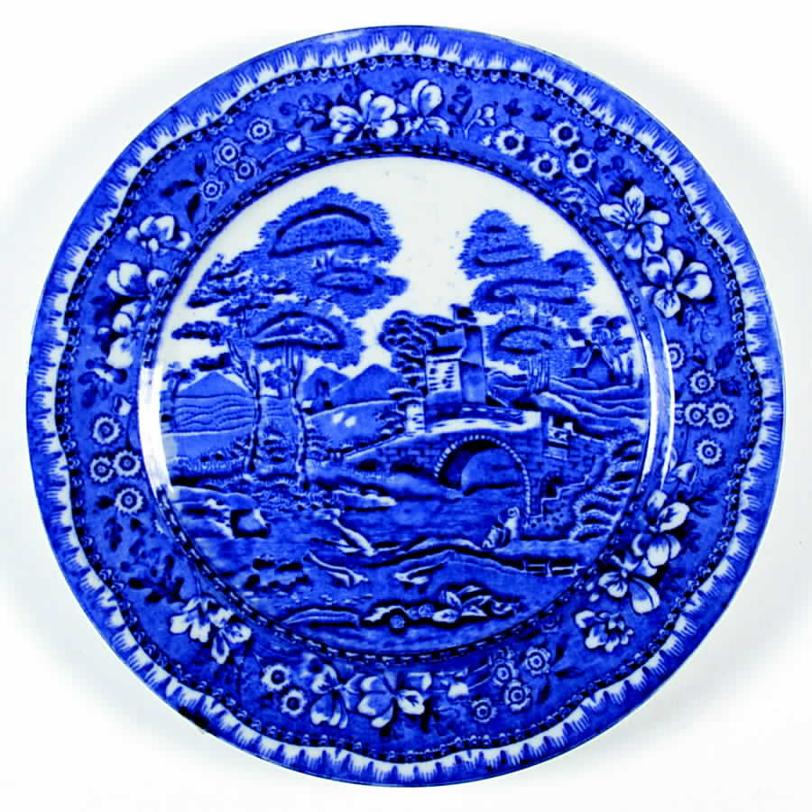 Old Tower Blue Luncheon Plate by Staffordshire-1