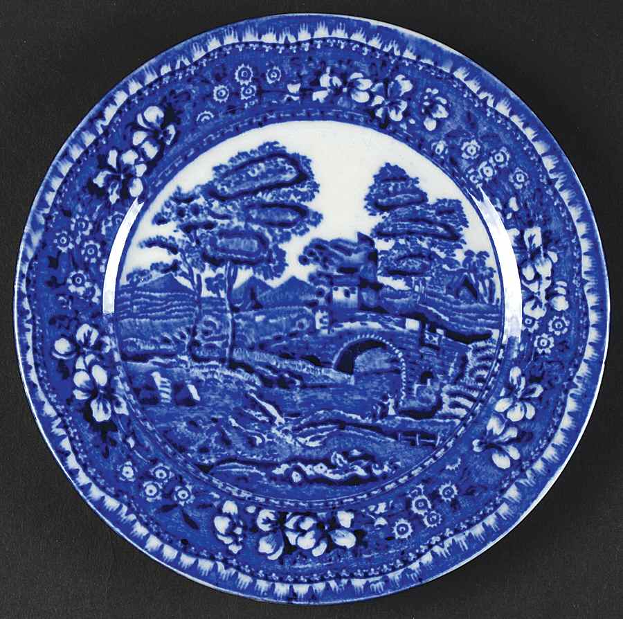 Old Tower Blue Bread & Butter Plate by Staffordshire-1