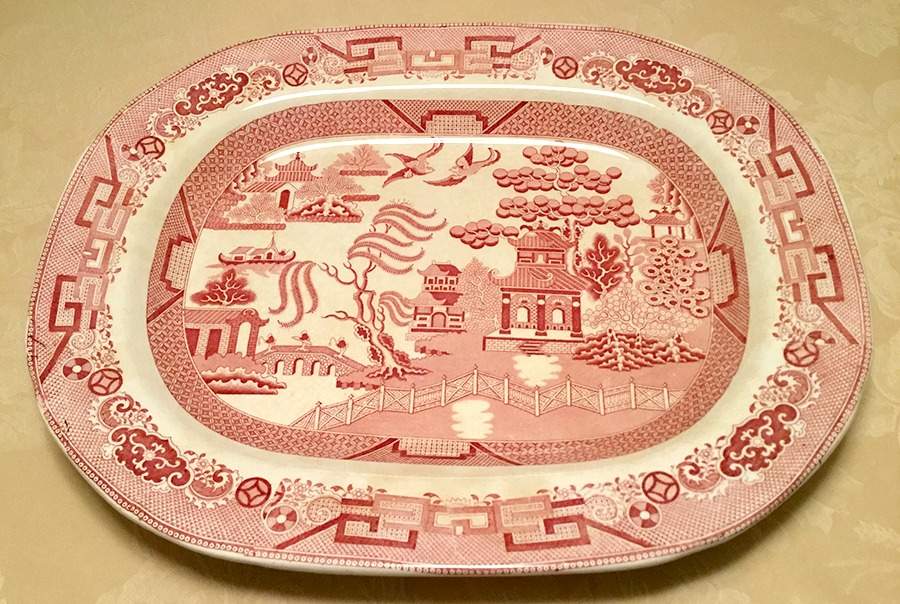 Pink Willow 20" Oval Serving Platter by Staffordshire-1