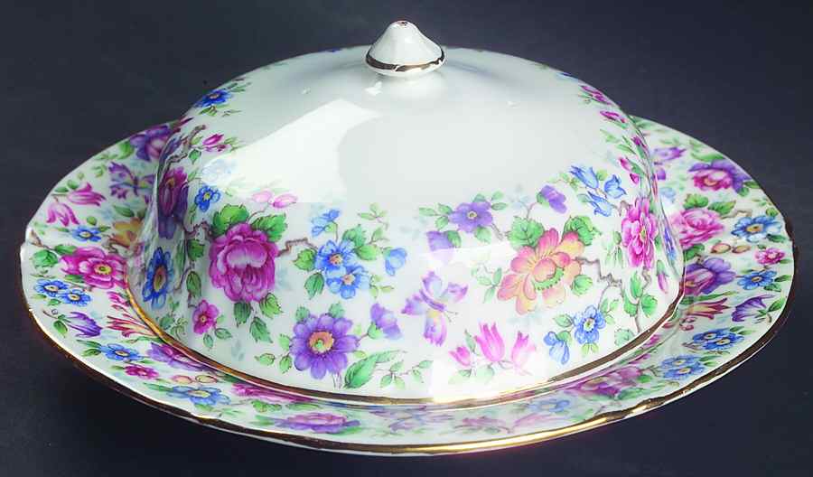 Springtime Round Covered Butter by Staffordshire-1
