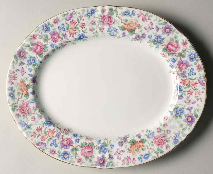 Springtime 11" Oval Serving Platter by Staffordshire-1
