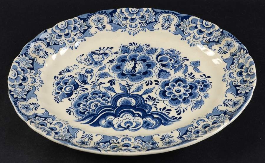 Sudbury Square Blue 11" Oval Serving Platter by Sears-1