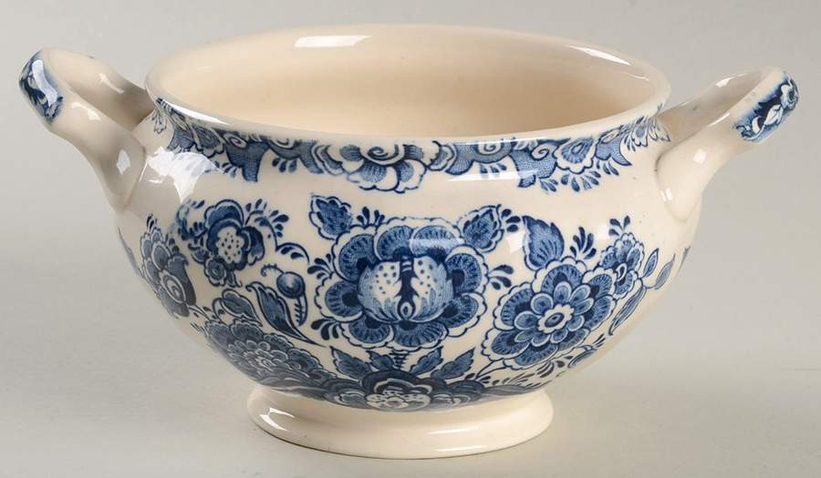 Sudbury Square Blue Sugar Bowl No Lid by Sears-1