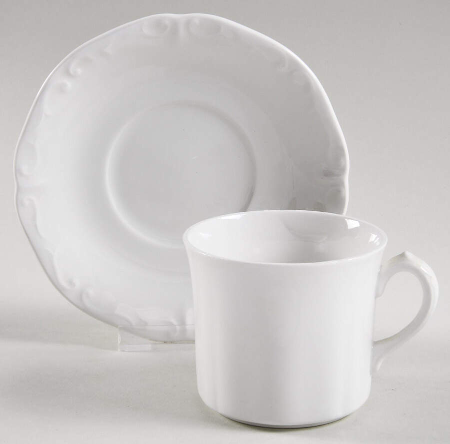 White Mist Flat Cup & Saucer Set by Sears-1
