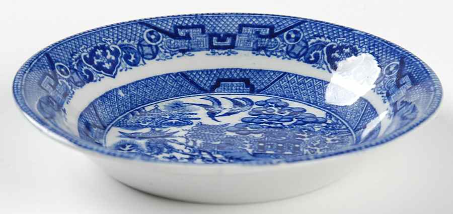 Ye Olde Willow Blue Fruit/Dessert (Sauce) Bowl by Staffordshire-1
