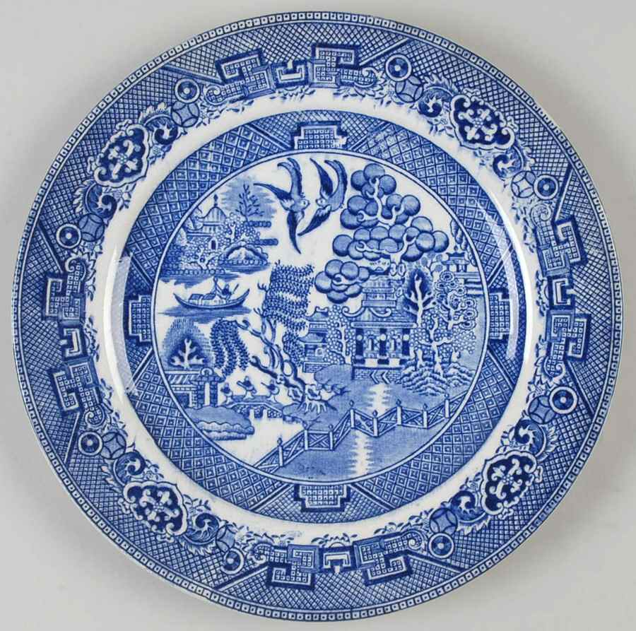 Ye Olde Willow Blue Luncheon Plate by Staffordshire-1