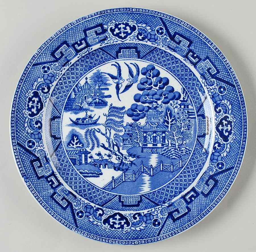 Ye Olde Willow Blue Luncheon Plate by Staffordshire-1