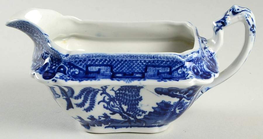 Ye Olde Willow Blue Creamer by Staffordshire-1
